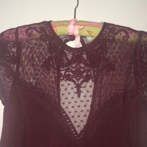 Kimchi Blue maroon playful cocktail/sundress